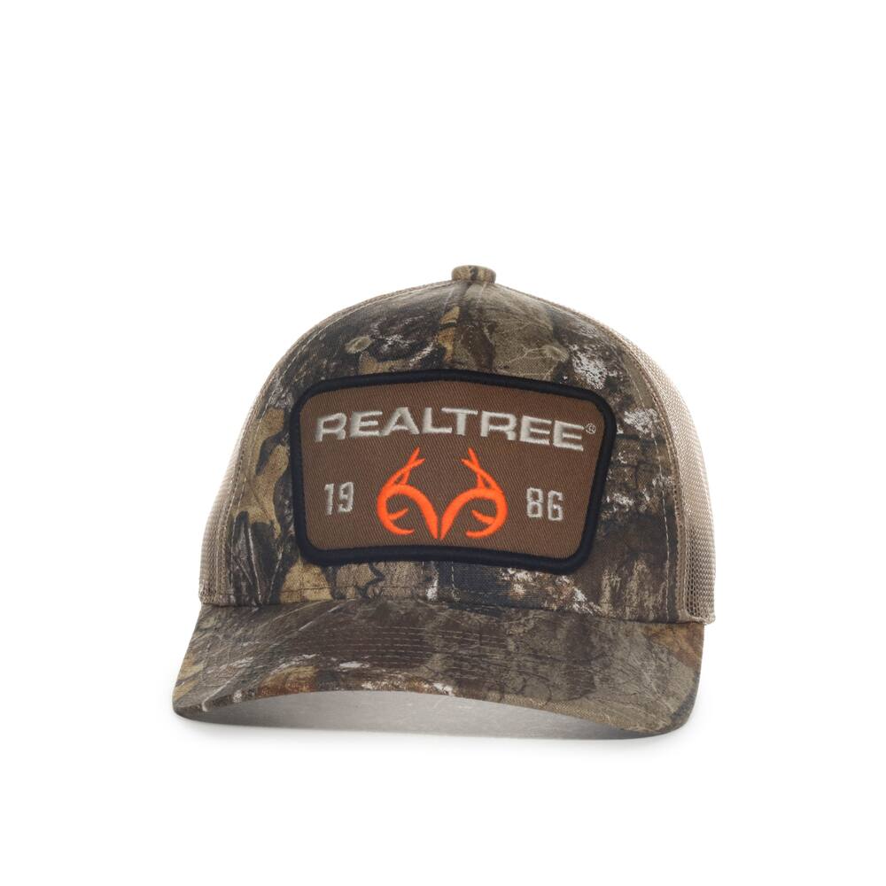 Realtree Edge Flat Stitch/Fabric Patch Hunting Baseball Cap with Snap Closure, Cotton/Polyester