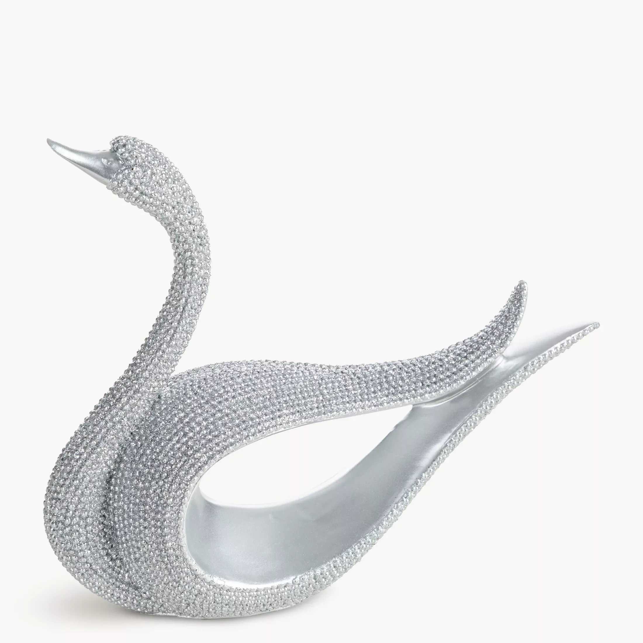 Figurka srebrna w kształcie łabędzia o drobnym strukturalnym wzorze 19x6x14 cm ELDO 1