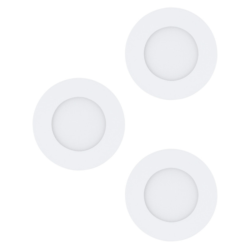 Spot encastrable LED Fueva 1 blanc blanc chaud IP44 350 lm 2,8 W 3 pièces EGLO