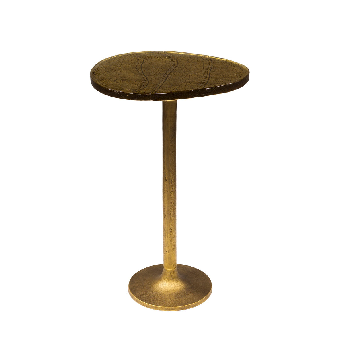 Giga Meubel Bijzettafel Eclipse - Goud Metaal/Glas - 38x33x60cm