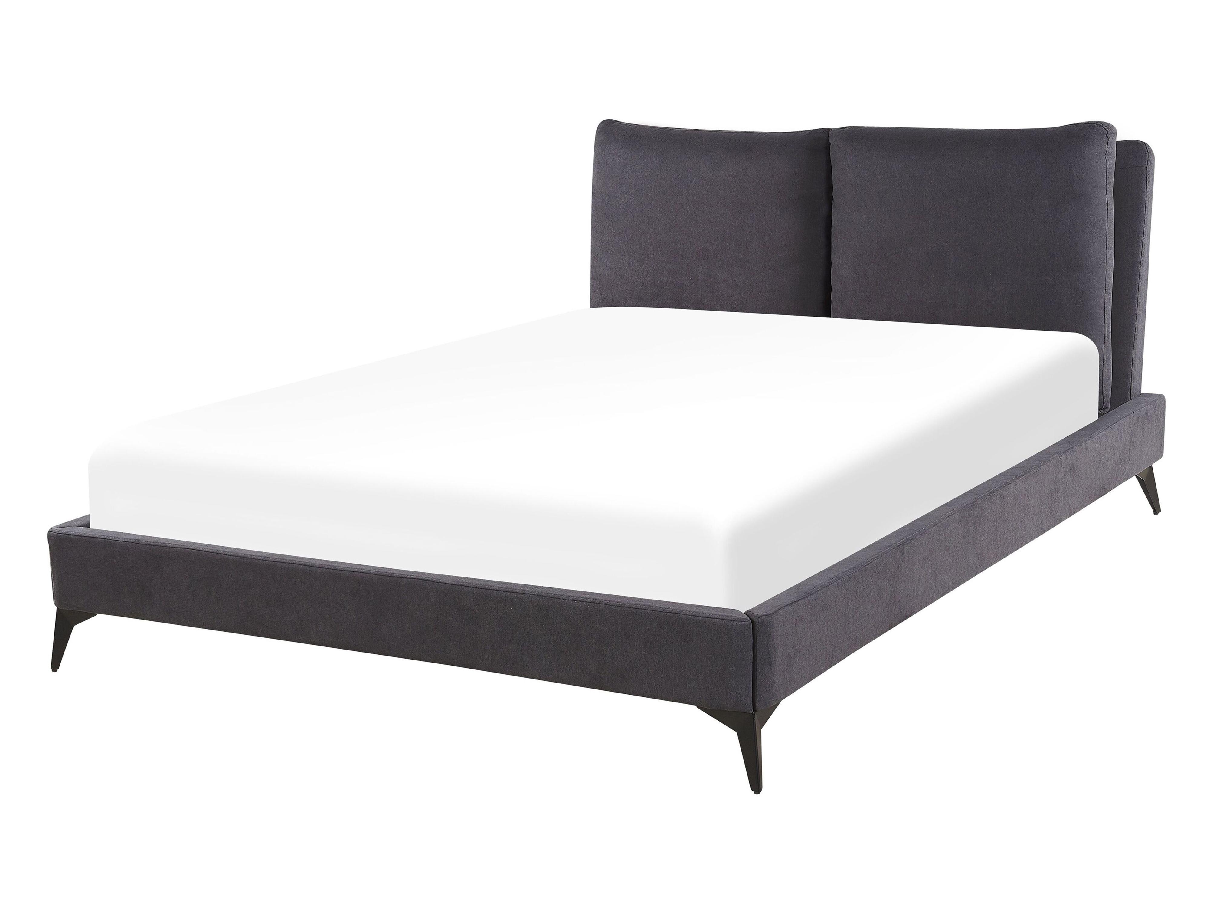 Bed Velvet MELLE 140 x 200 cm (EU Double) Dark Grey