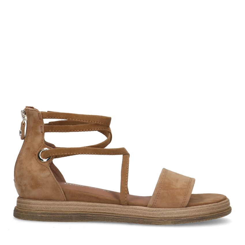 No Stress Beige suède sandalen met bandjes