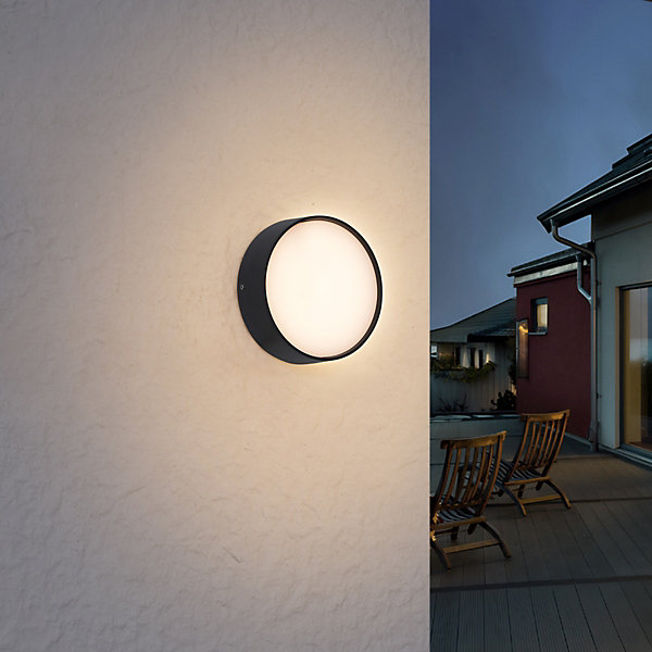 Applique murale d'extérieur moderne noire avec LED IP65 - Dop