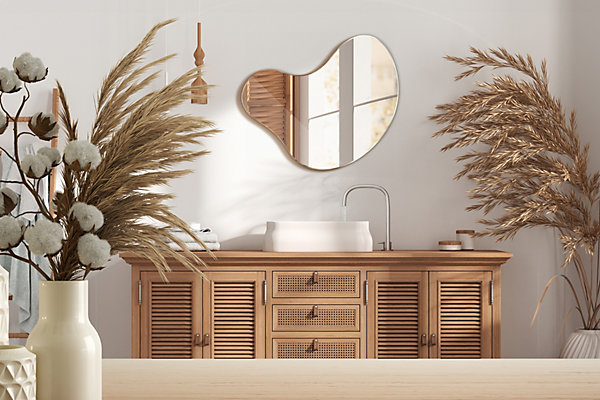 Miroir Mural Irrégulier Wallfluent 58 x 58 cm Miroir Organique élégant Pour Intérieur