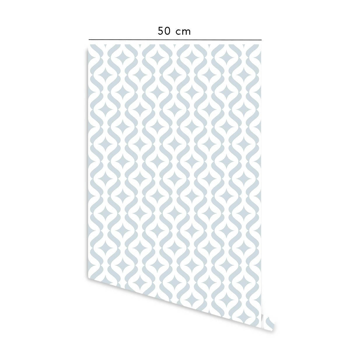 MODERN - Papier peint vinyle adhésif moderne poudre bleu 50x300 cm