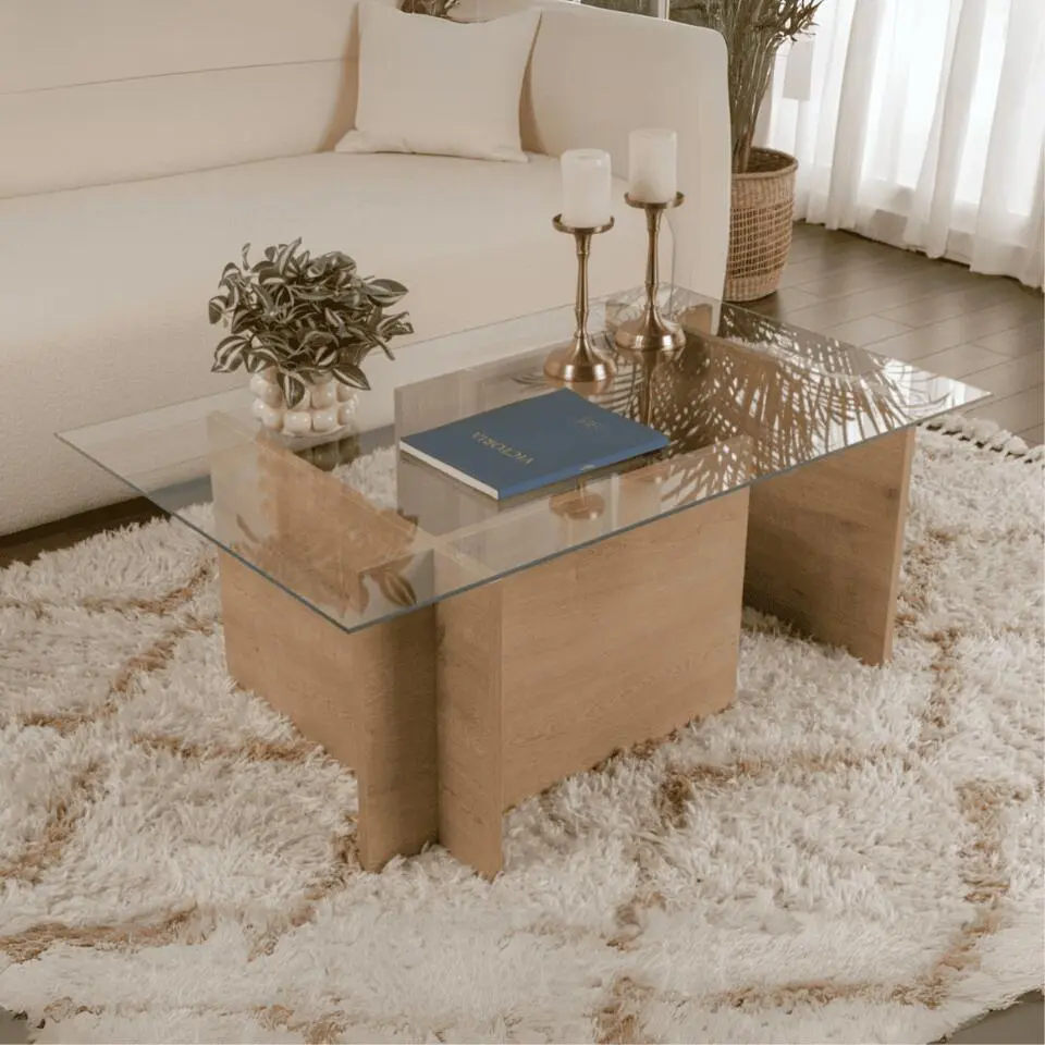 Calicosy - NOAH Salontafel - Transparant - 65x105x40 cm