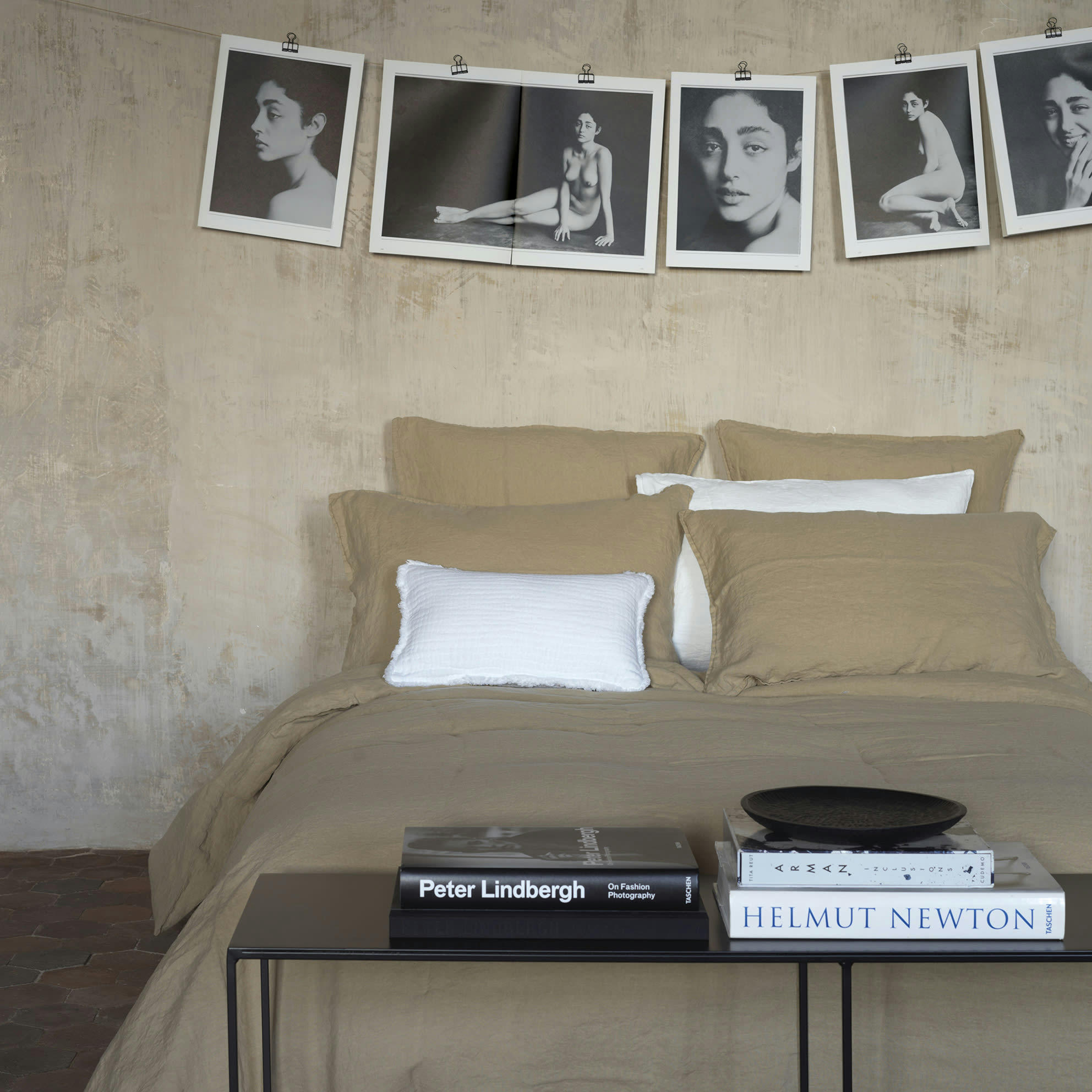 STONE WASHED - Housse de couette lin lavé mastic 260X240 CM