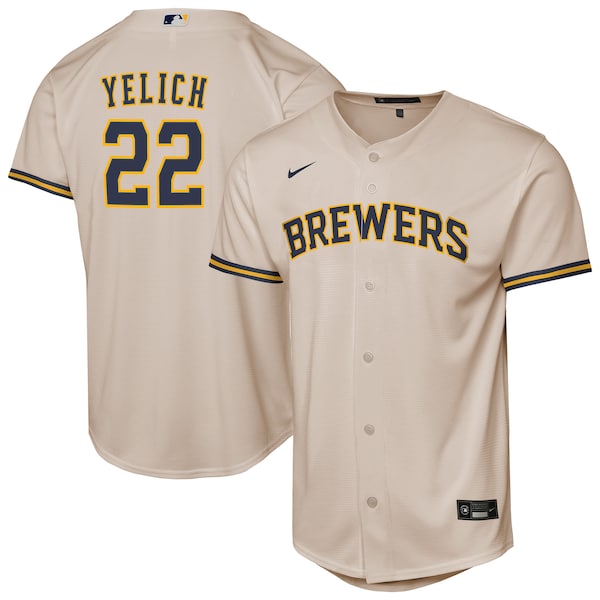 Christian Yelich Milwaukee Brewers Nike Youth Home Replica Player Jersey - Cream