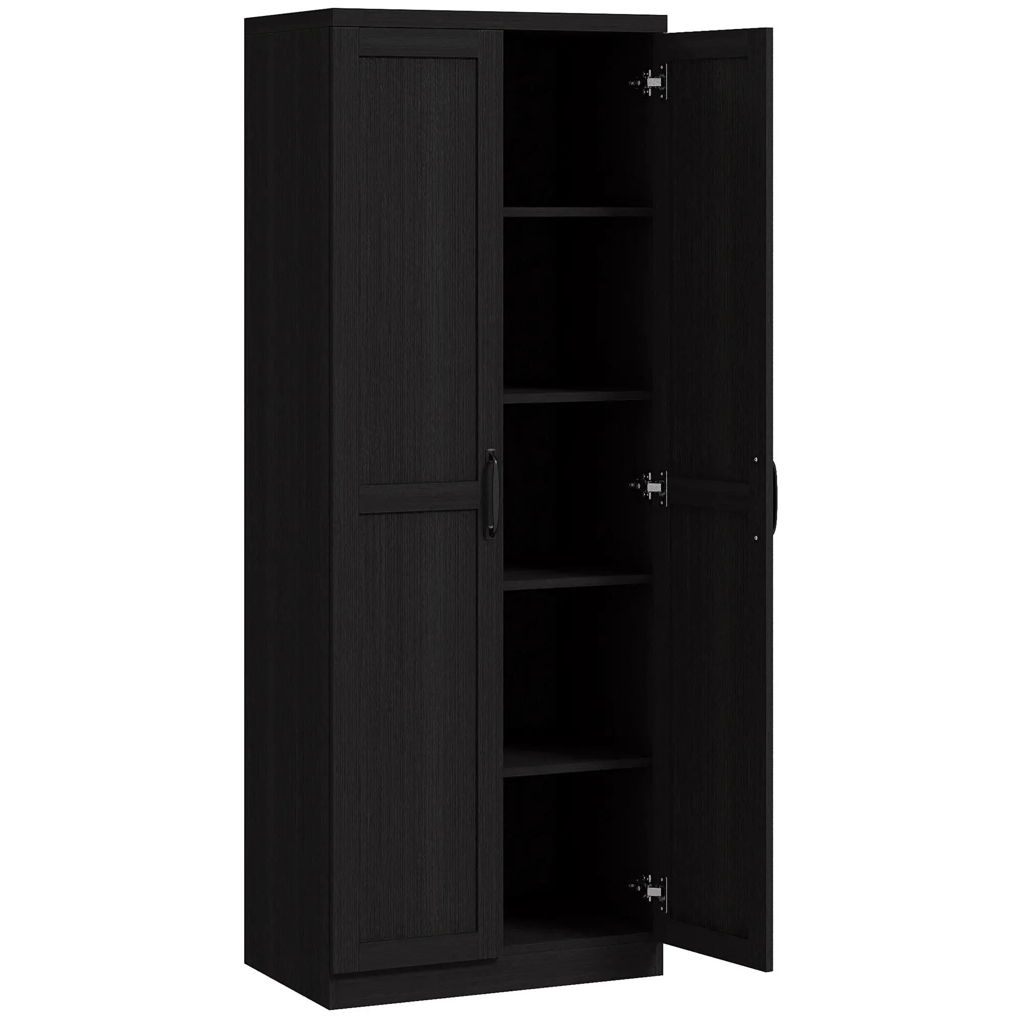 63 2-Door Kitchen Pantry, Freestanding with 2 Adjustable Shelves