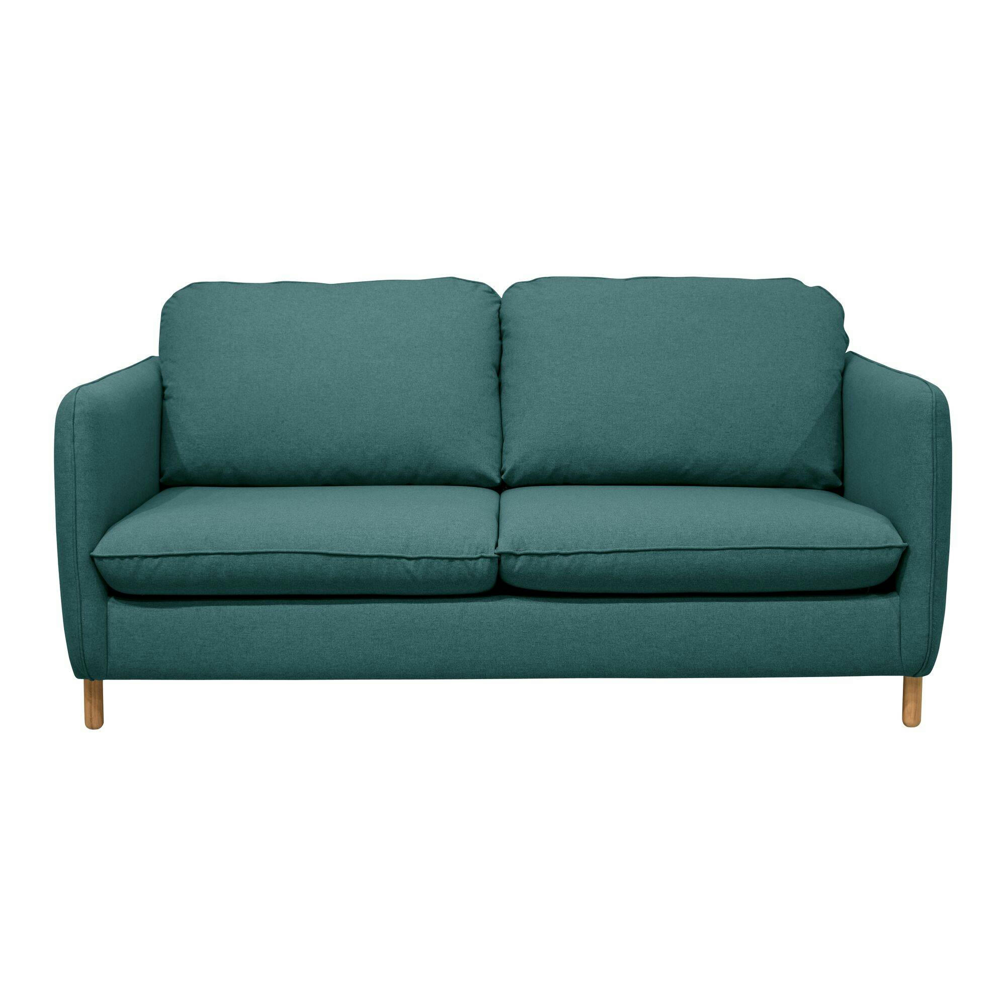 PORTIMO - Canapé convertible en tissu bleu paon