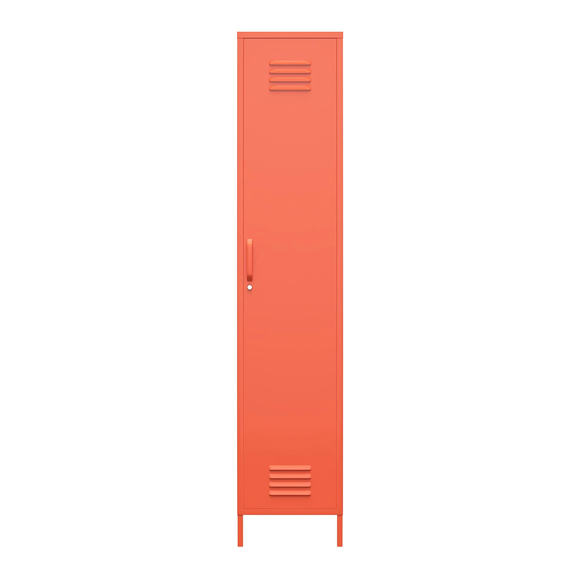 CACHE - Armoire haute avec 1 porte en métal orange