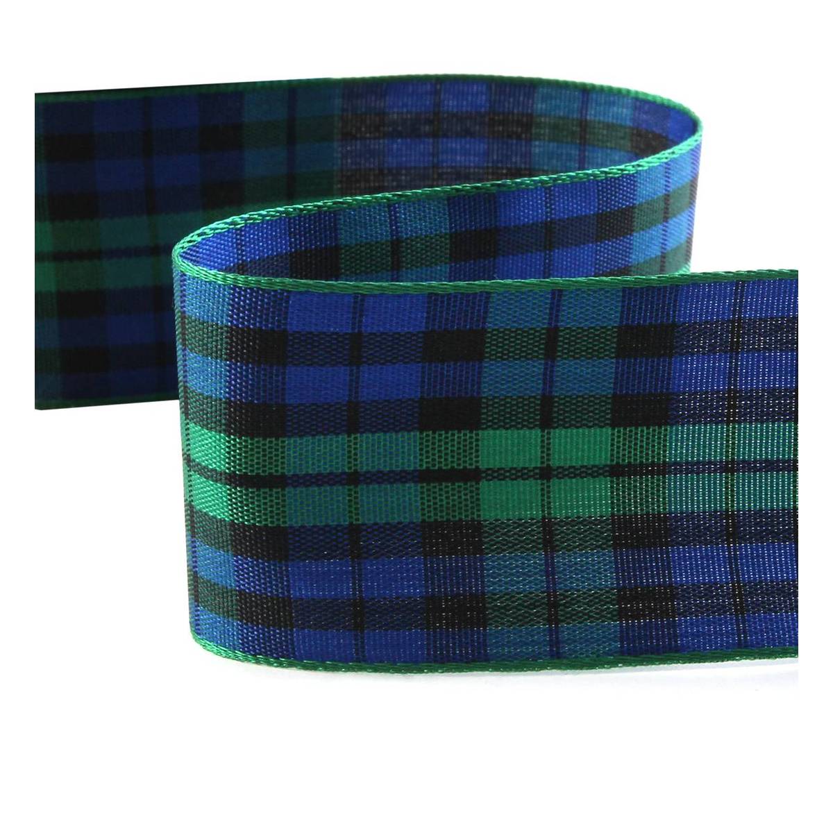Blue Tartan Ribbon 36mm x 5m