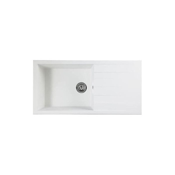 Evier a encastrer Stradour CUBE SMC blanc 1 bac 100x50 cm vidage manuel