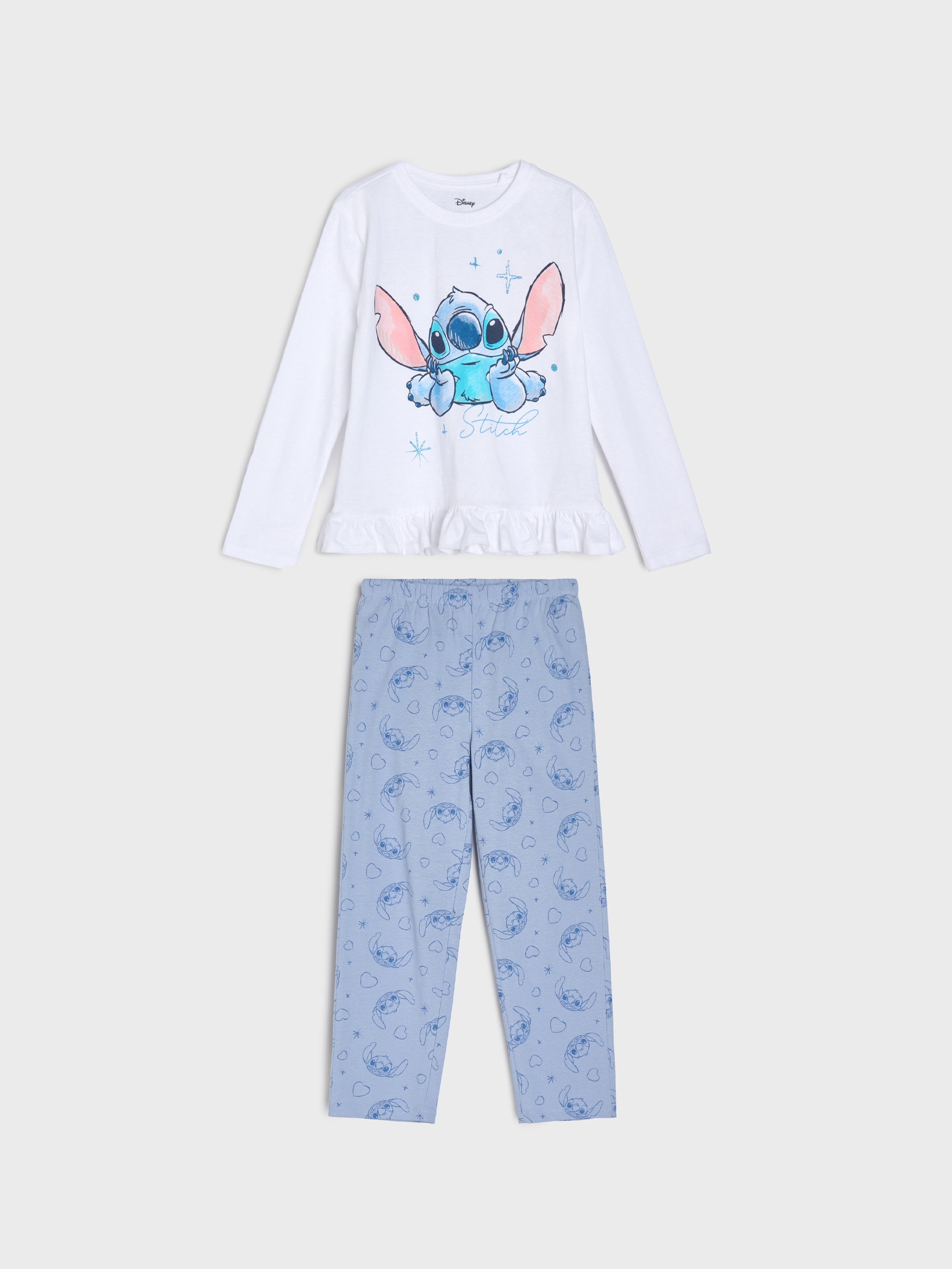Bawełniana piżama dwuczęściowa z nadrukiem Stitch