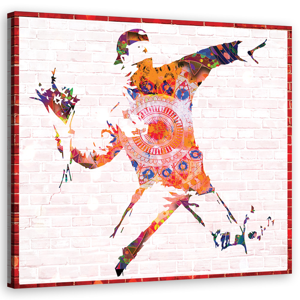 Feeby Obraz na płótnie, Banksy Flower Thrower 30x30