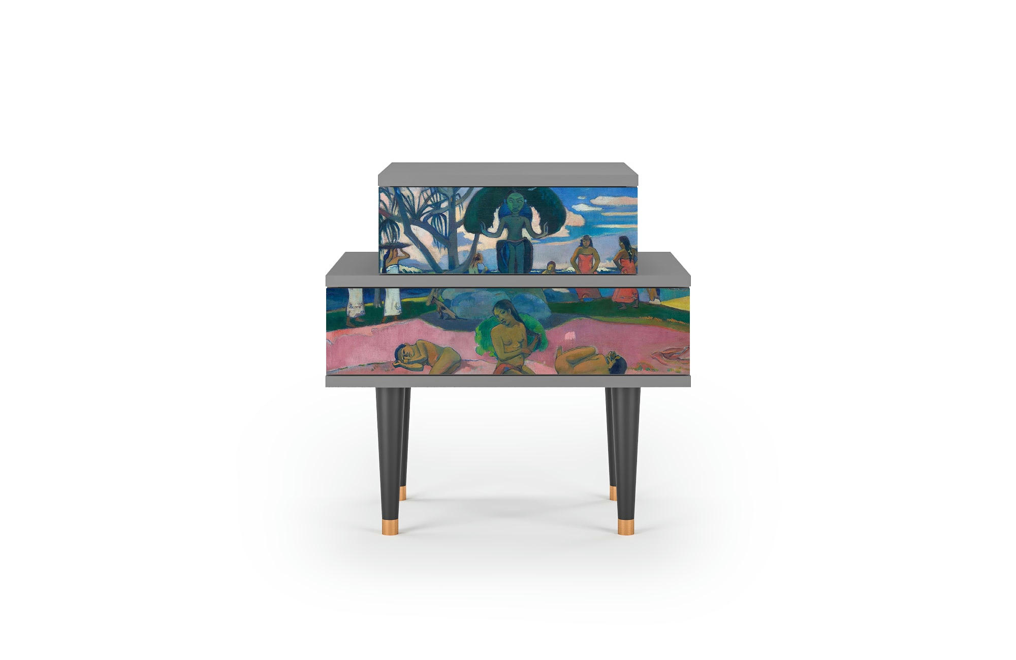 DAY OF THE GOD BY PAUL GAUGUIN - Table de chevet multicolore 2 tiroirs L 58 cm