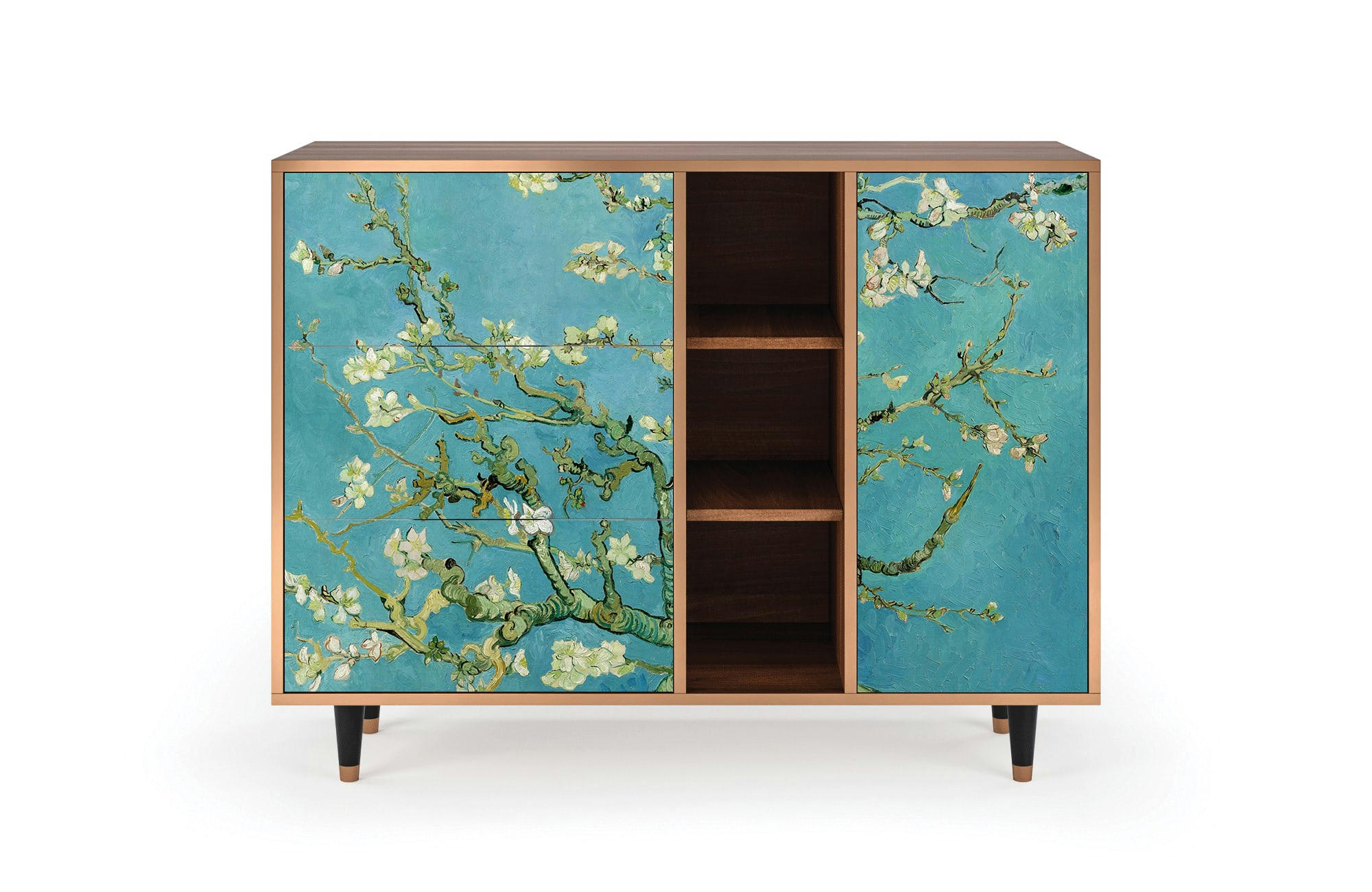 ALMOND BLOSSOM BY VAN GOGH - Buffet  bleu 3 tiroirs et 1 porte L 125 cm