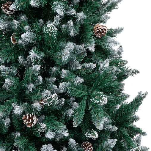 NNEVL Artificial Christmas Tree with Pine Cones and White Snow 210 cm