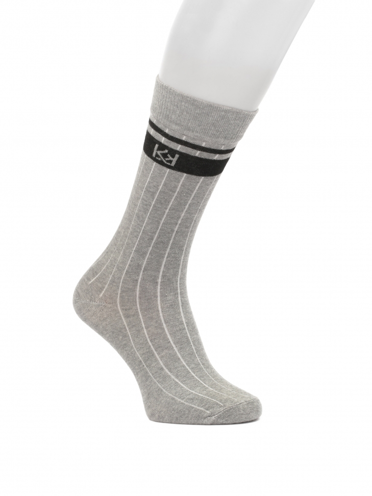 Ribbed grey men's socks