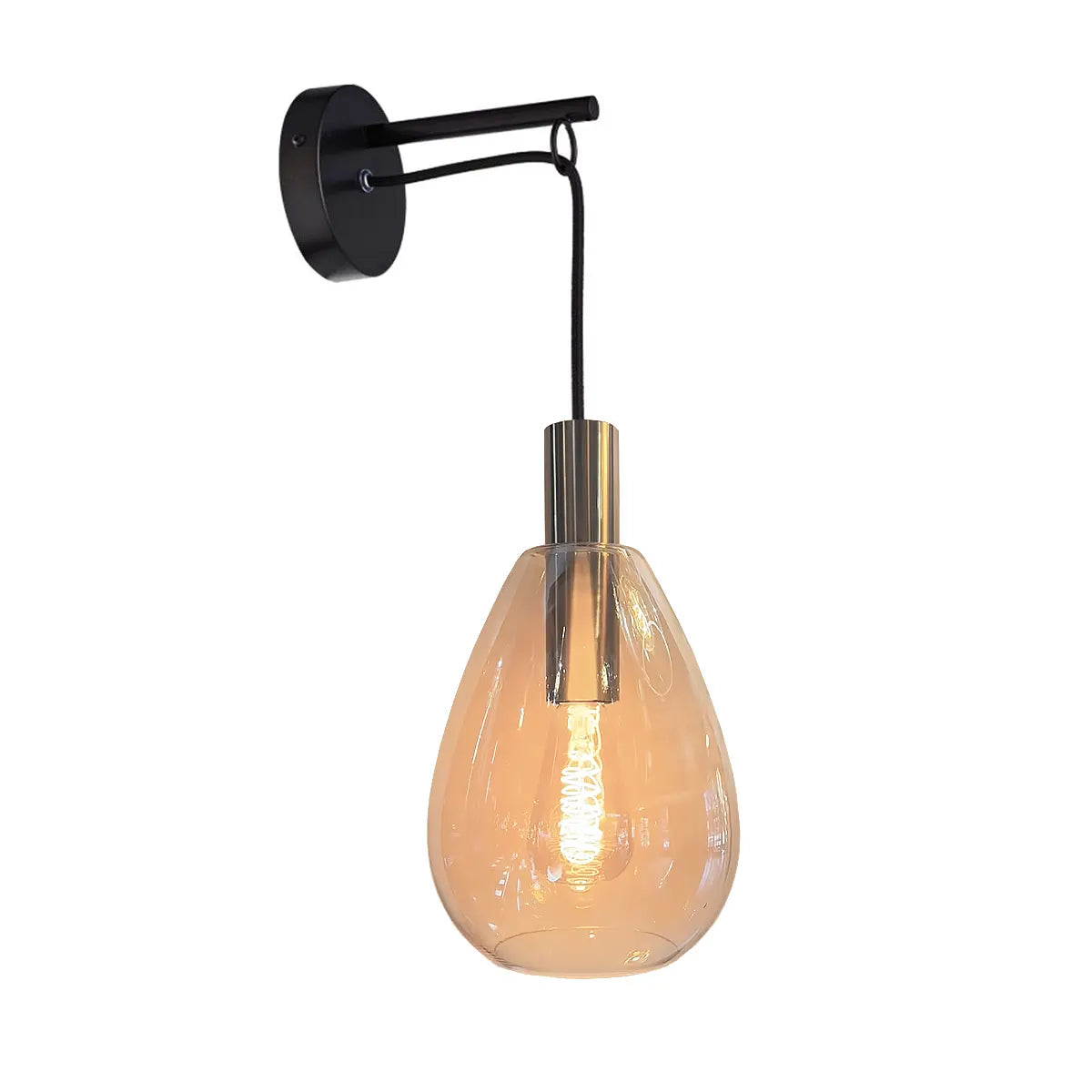 Freelight wandlamp Dorato - 1 lichts - 30 x 60  cm - zwart goud