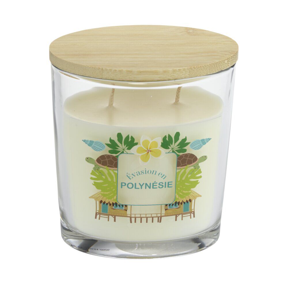 Bougie parfumée Ambiances Devineau 2 mèches Polynésie senteur monoï 30H