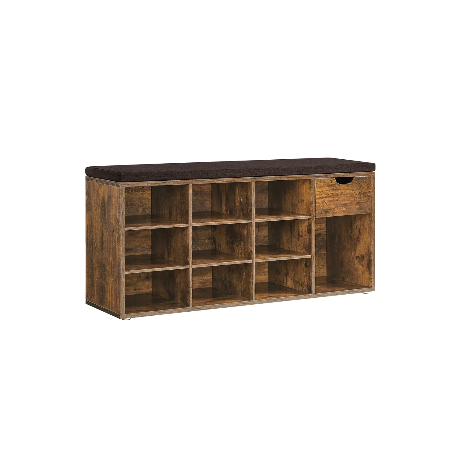 Banc à chaussures marron rustique