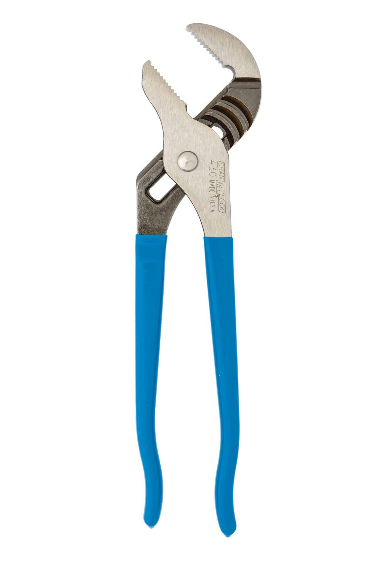 Channellock® 430 Straight Tongue & Groove Pliers, 2-in Jaw, PermaLock® Fastener, High Carbon Steel, 10-in