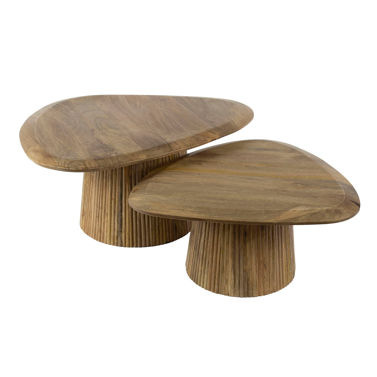 Giga Meubel Salontafel Wave - Naturel Hout - Set Van 2 - 93x72x43cm