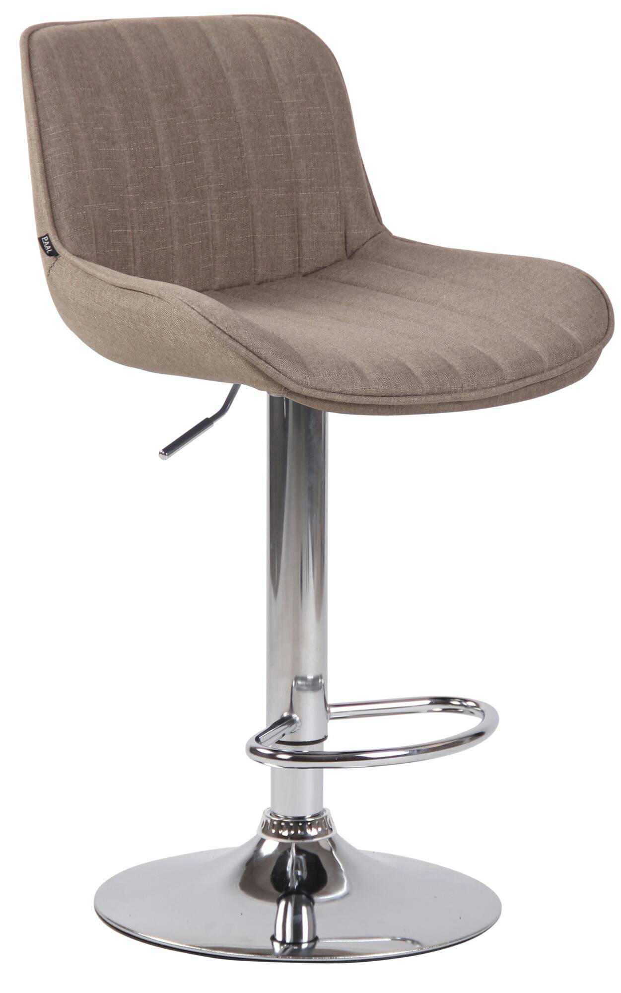 LENTINI - Lot de 2 Tabourets de bar réglable en tissu Taupe