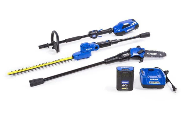 40V Cordless Combo Kit: Pole Hedge Trimmer  Saw, 2.5Ah Battery  Charger Included
