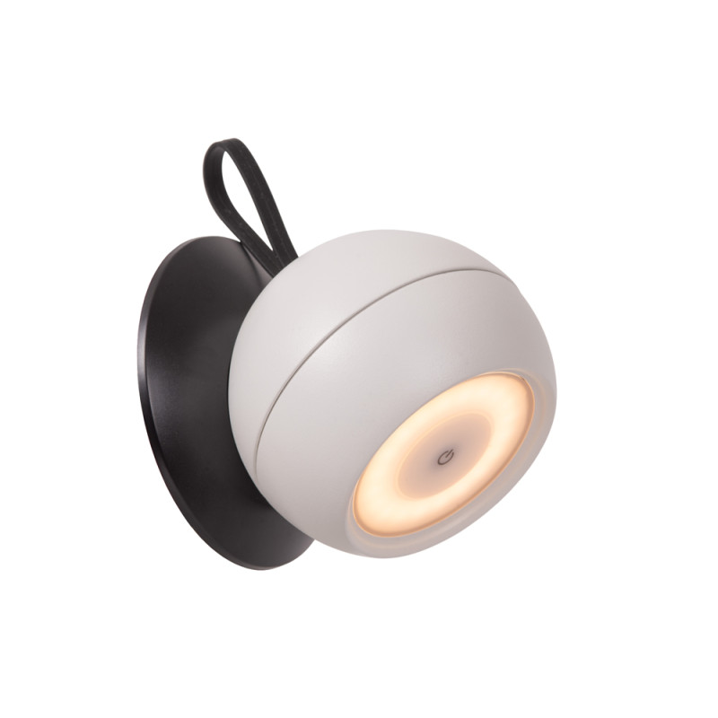 Applique extérieure LED Lunex blanche sur batterie 2 W LUCIDE