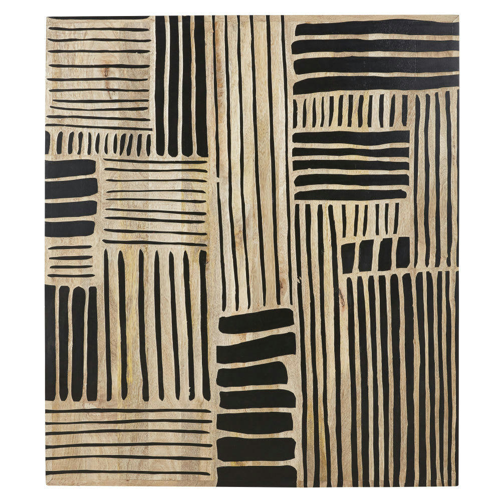 CEYLAN - Déco murale gravée marron et noire 96x111