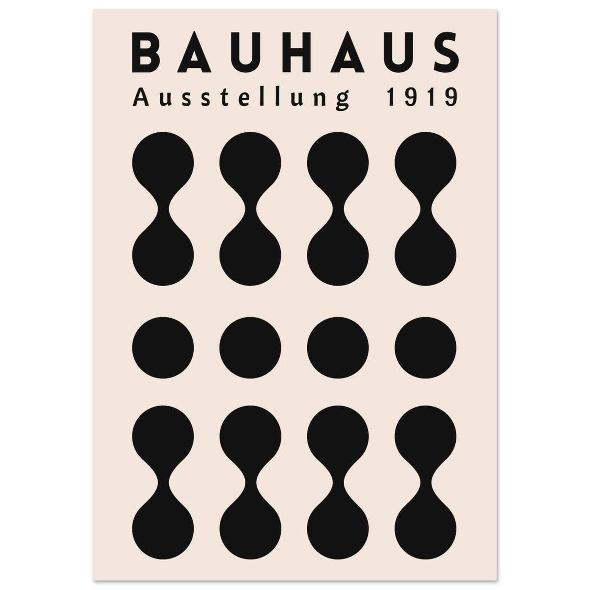 Artfulprints Poster Bauhaus - Ausstellung 1919  - A4 21x29.7 cm - Zwart / Wit