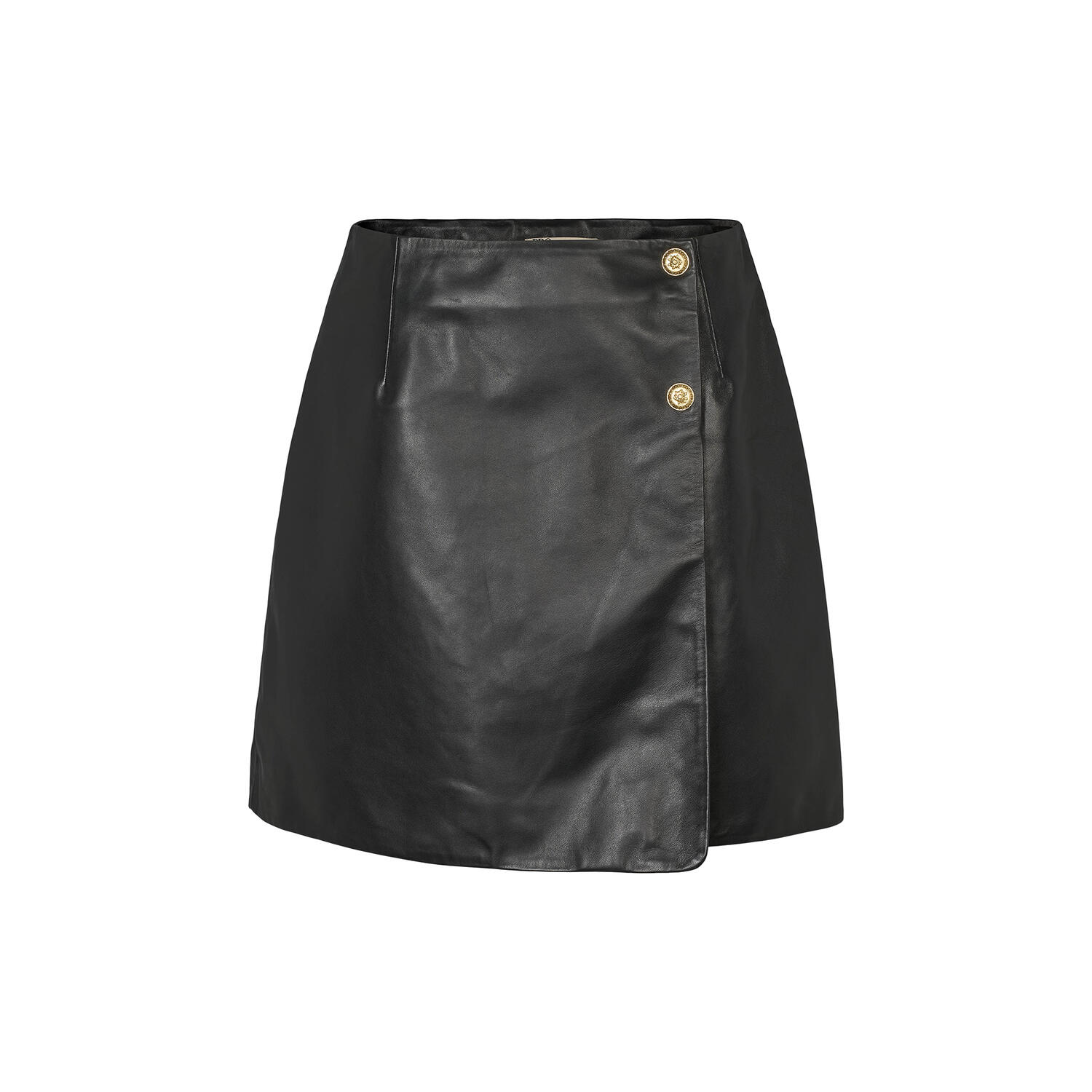 1034PBOKomi leather skirt, black