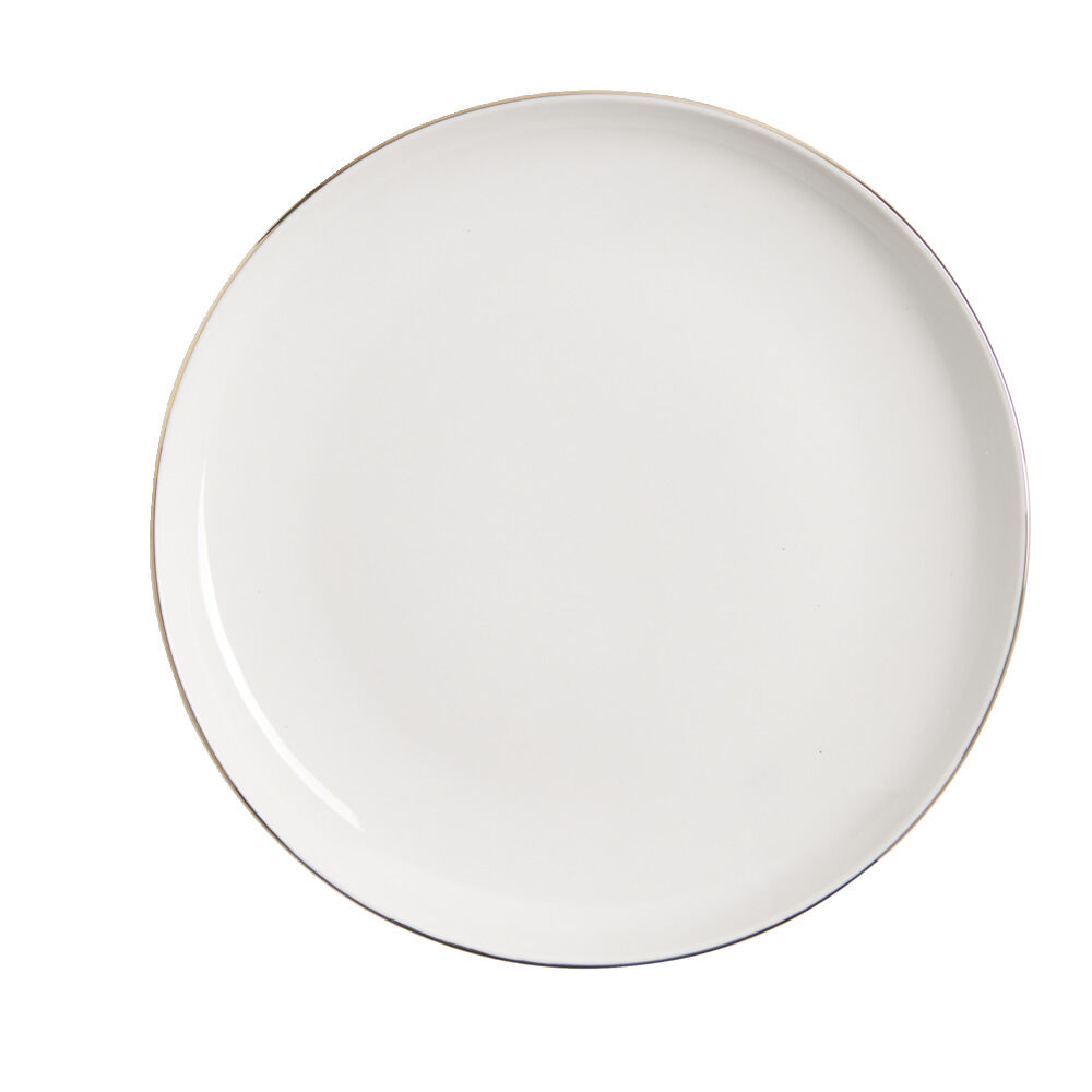 Assiette plate blanche bordure dorée Ø27cm