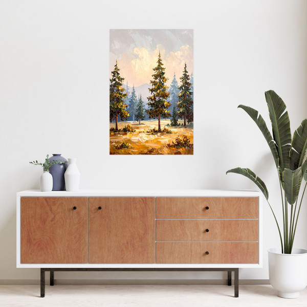 Naklejka samoprzylepna Feeby Krajobraz Górski Drzewa Natura 20x30