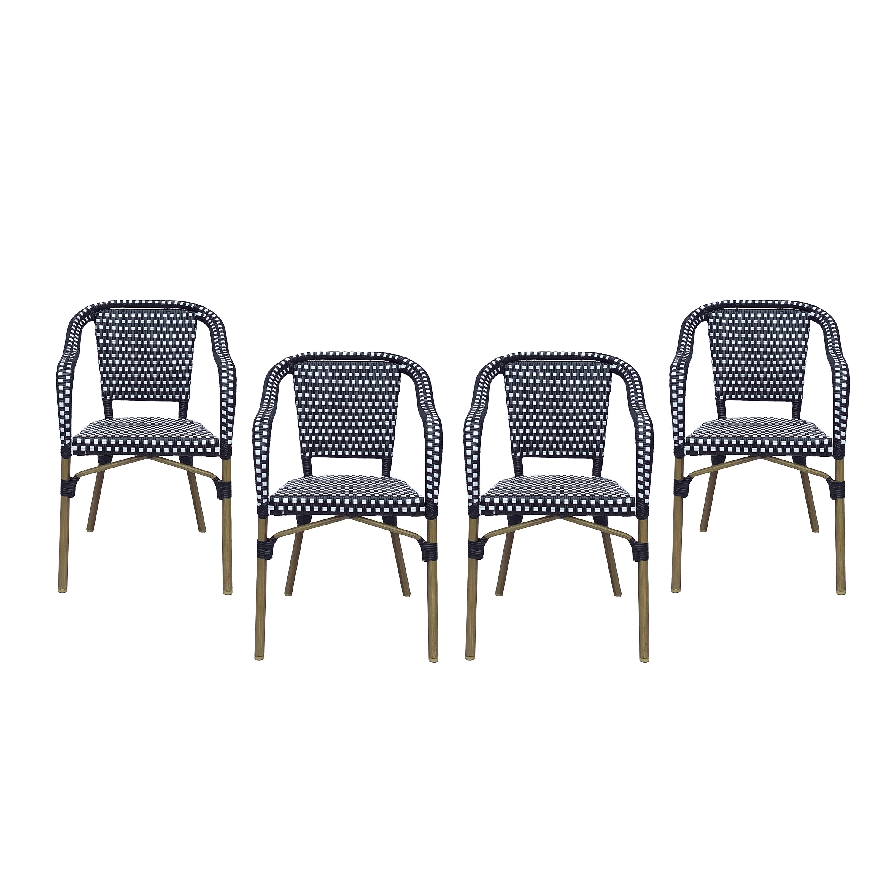 Cecil Outdoor French Cafe Chairs (Set of 4) by Christopher Knight Home
