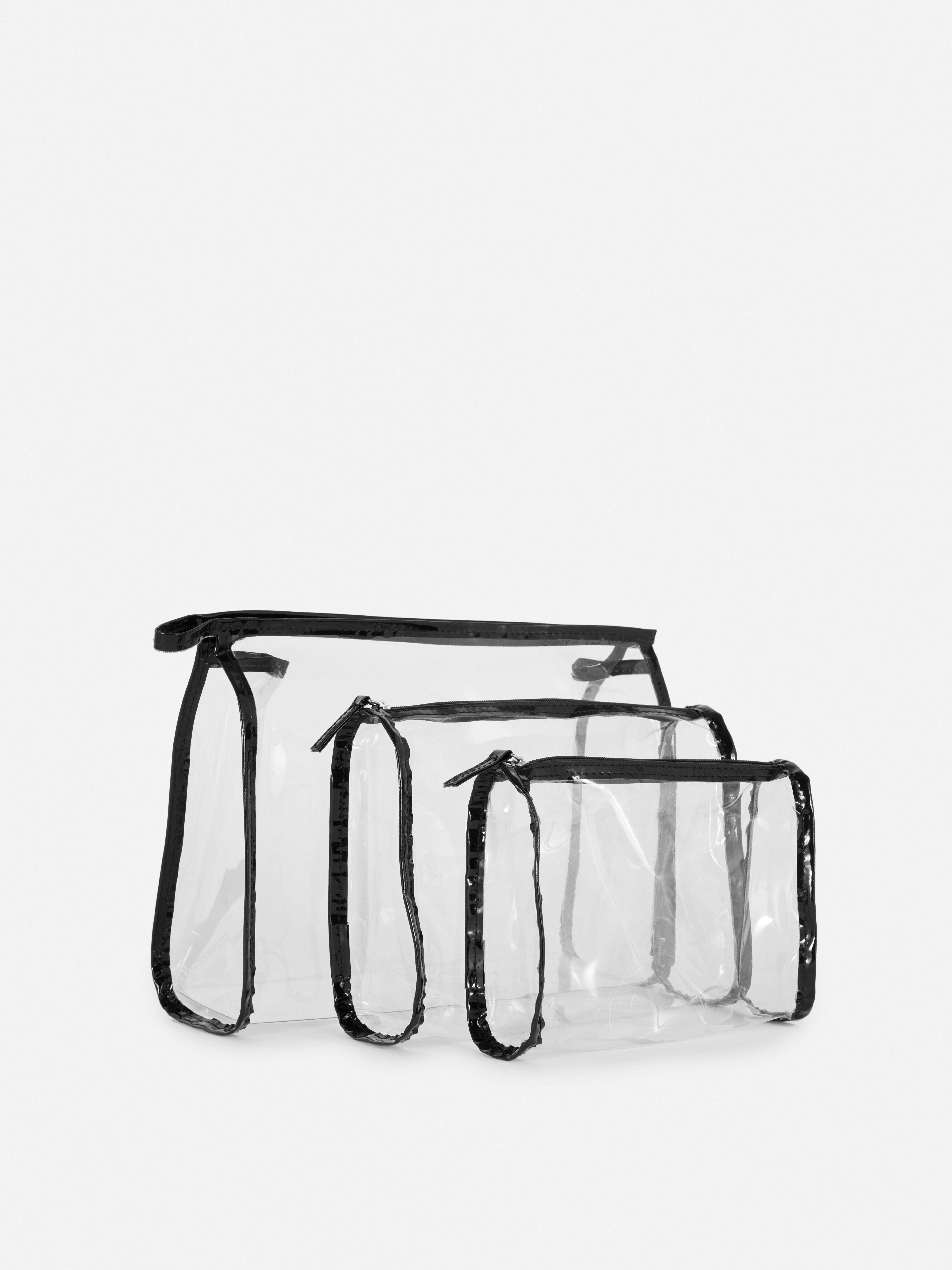 3-Pack Transparent Makeup Bags