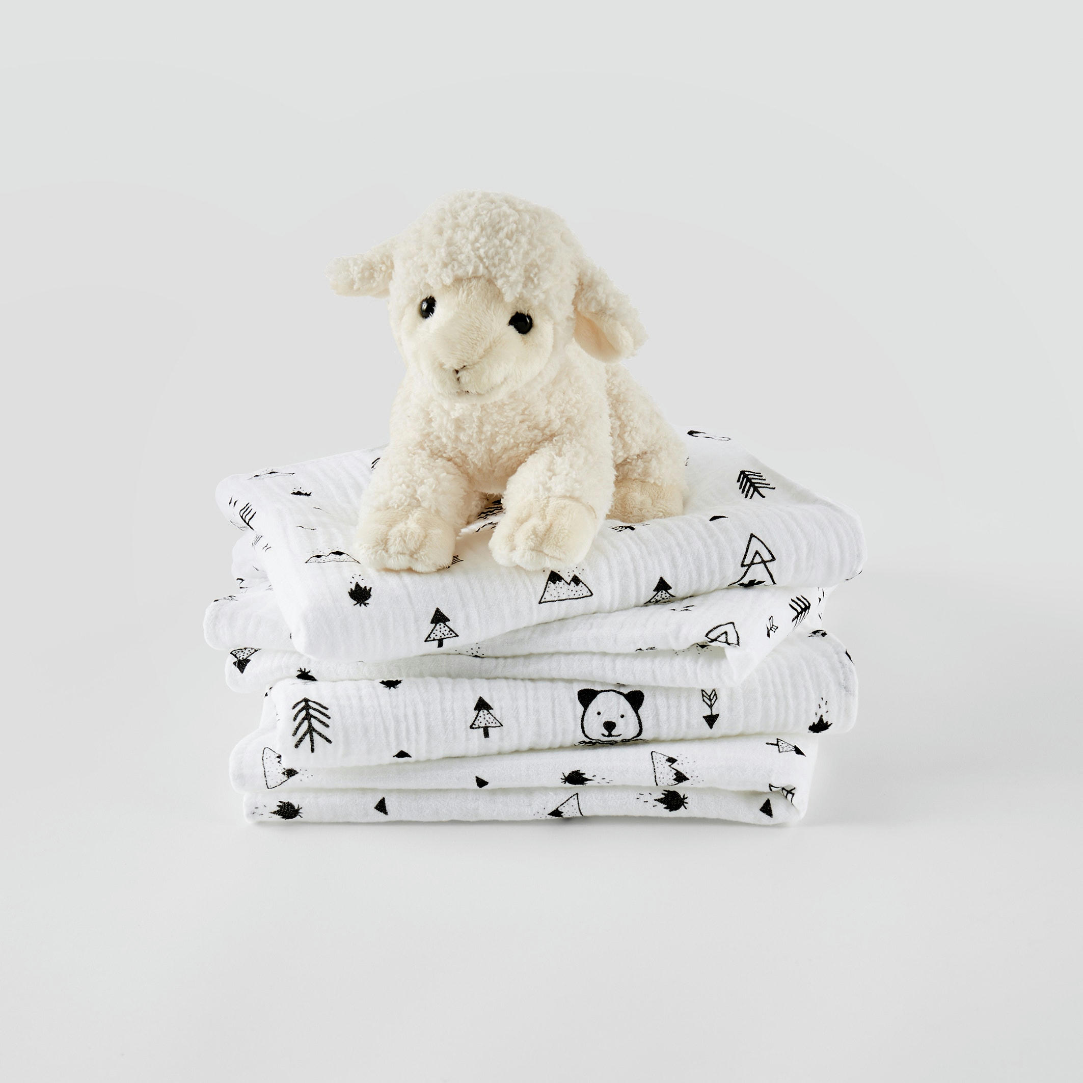 Lot de 4 langes bébé en gaze de coton, Forest camp