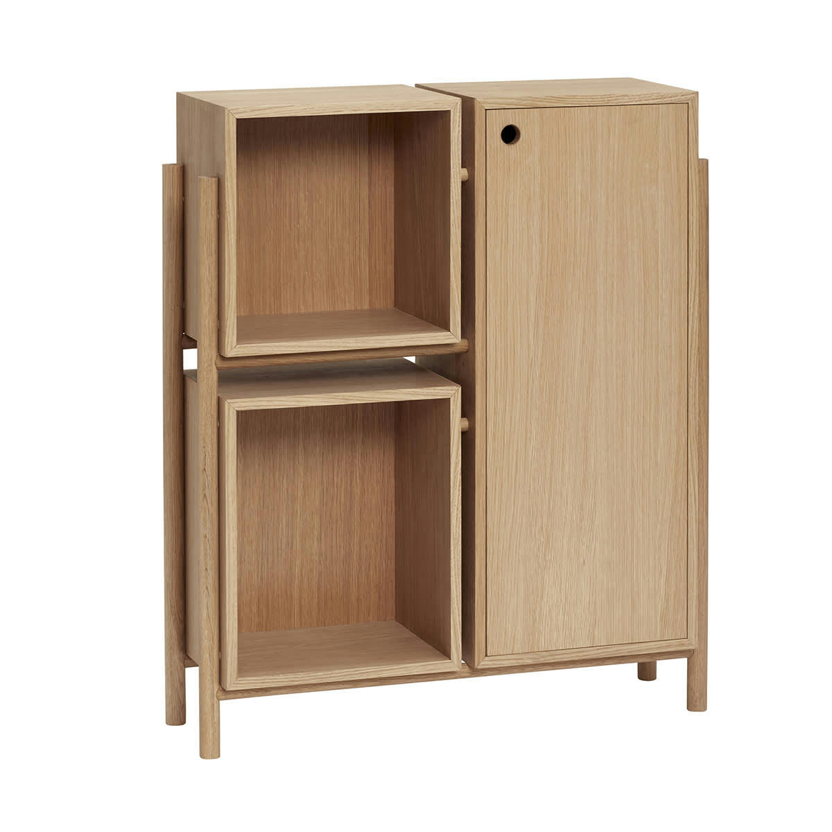 CUBE - Commode avec étagère en chêne FSC