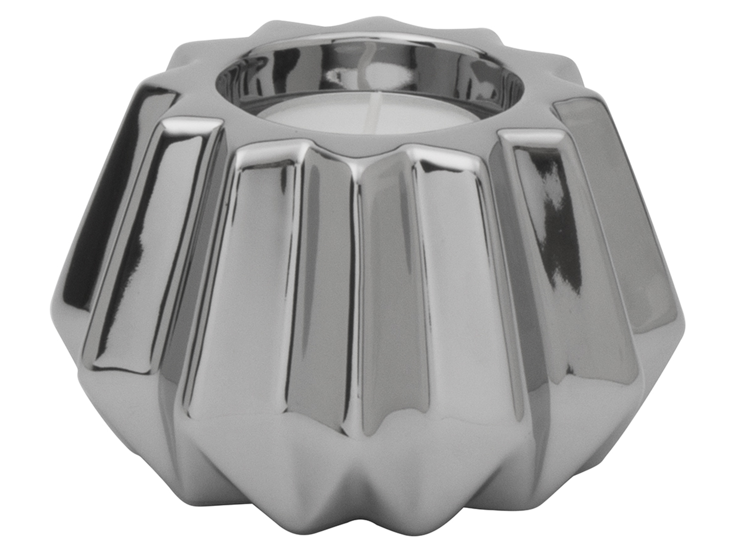 Świecznik ceramiczny 5,5 cm srebrny