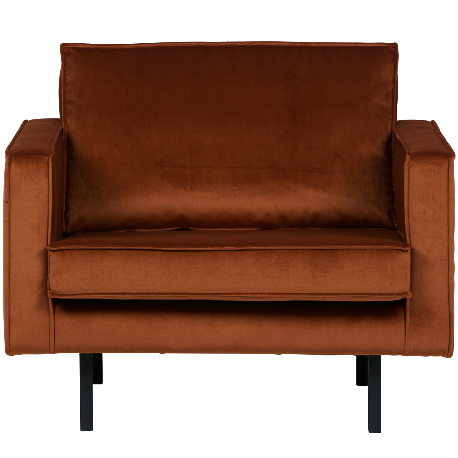 WOOOD fauteuil Rodeo - Velvet - Roest - 85x105x86