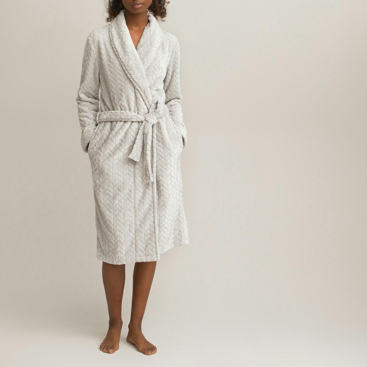 Robe de chambre maille polaire embossée