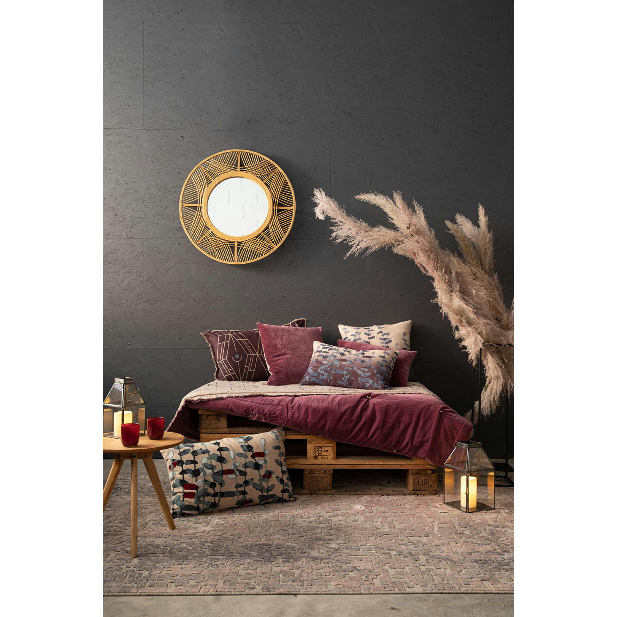 ZEFF TESS - Edredon  en lin bordeaux 80 x 180