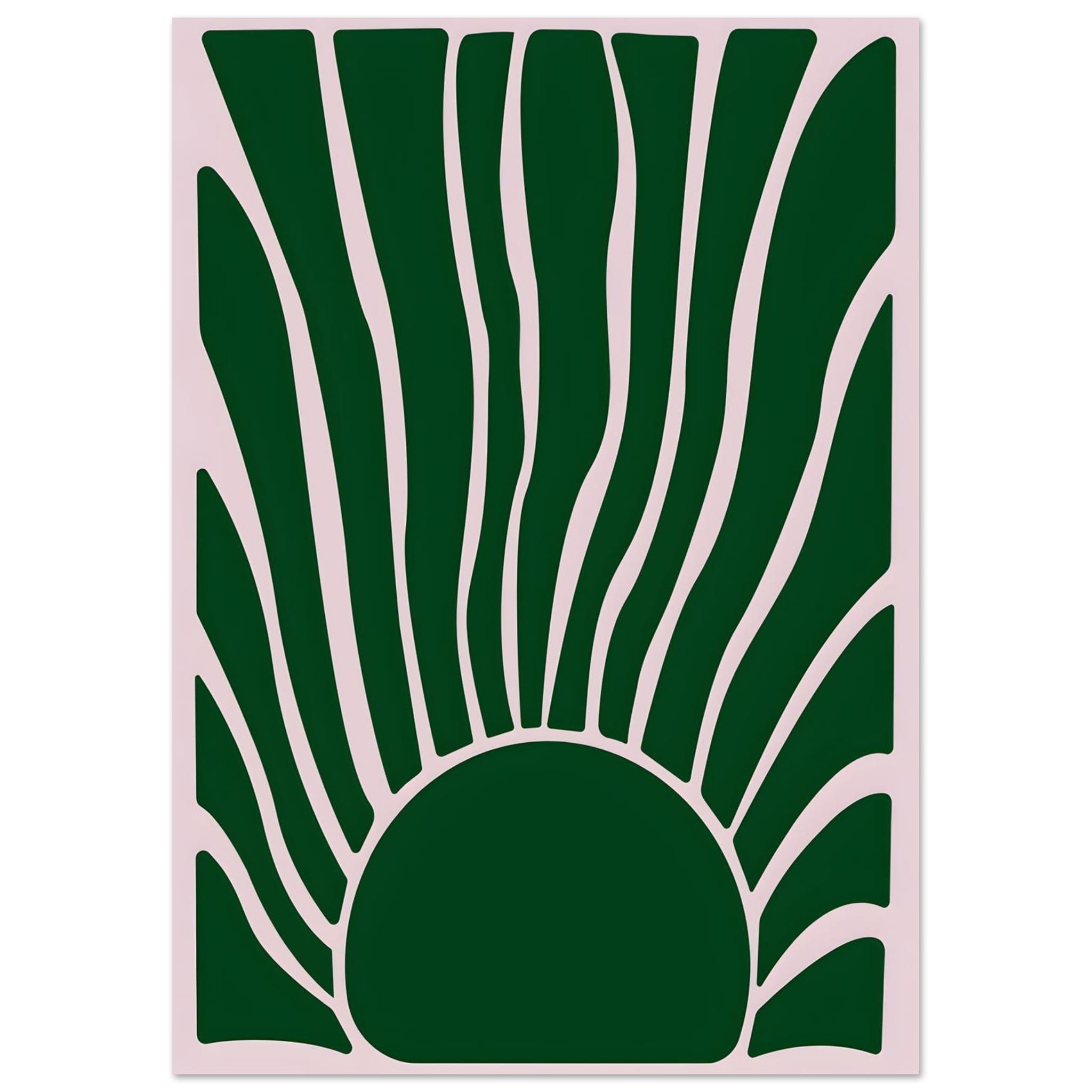 Artfulprints Poster Matisse – Flora flow  - A4 21x29.7 cm - Donkergroen