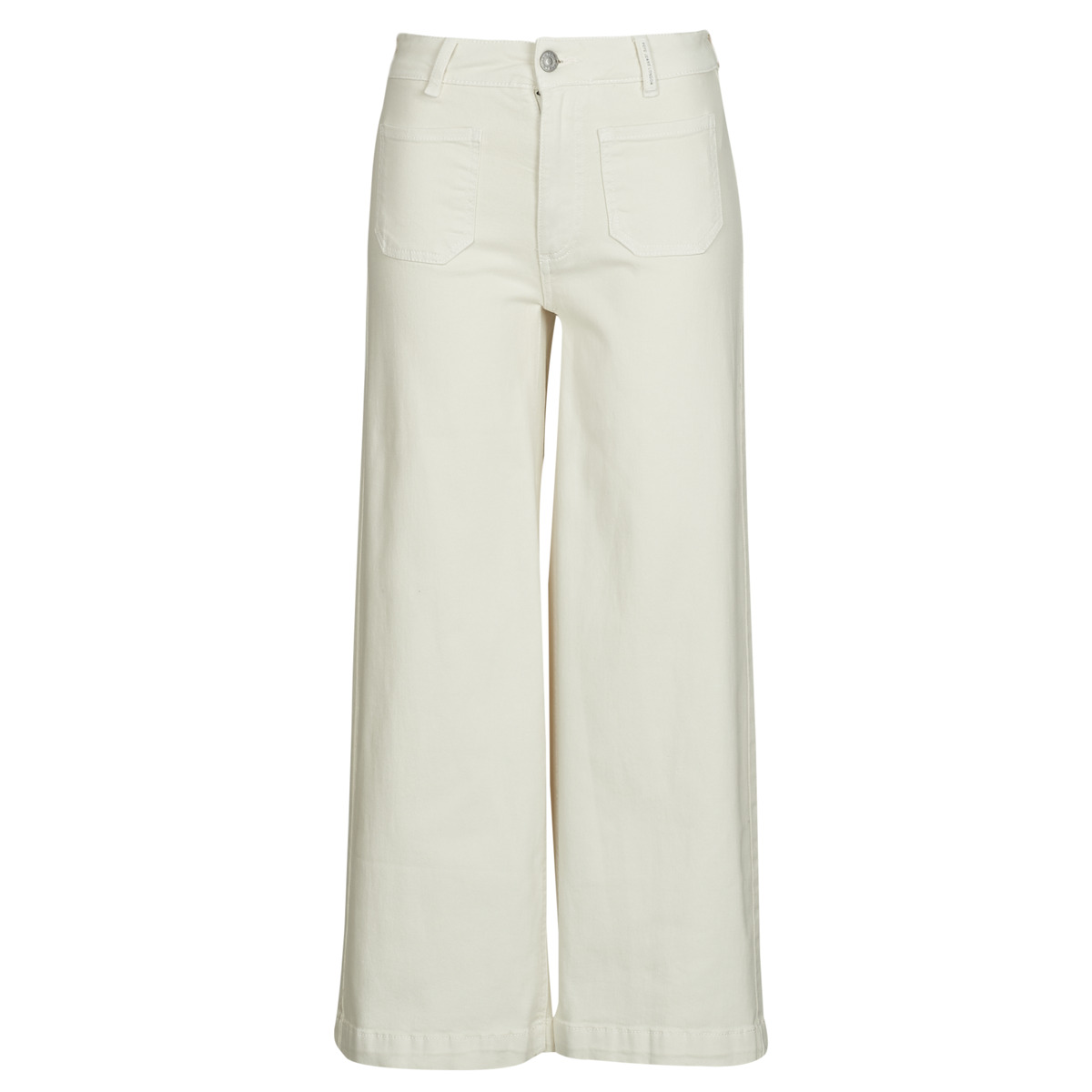 Pepe jeans - HIGH RISE WIDE CROP TANIA POCKET - White