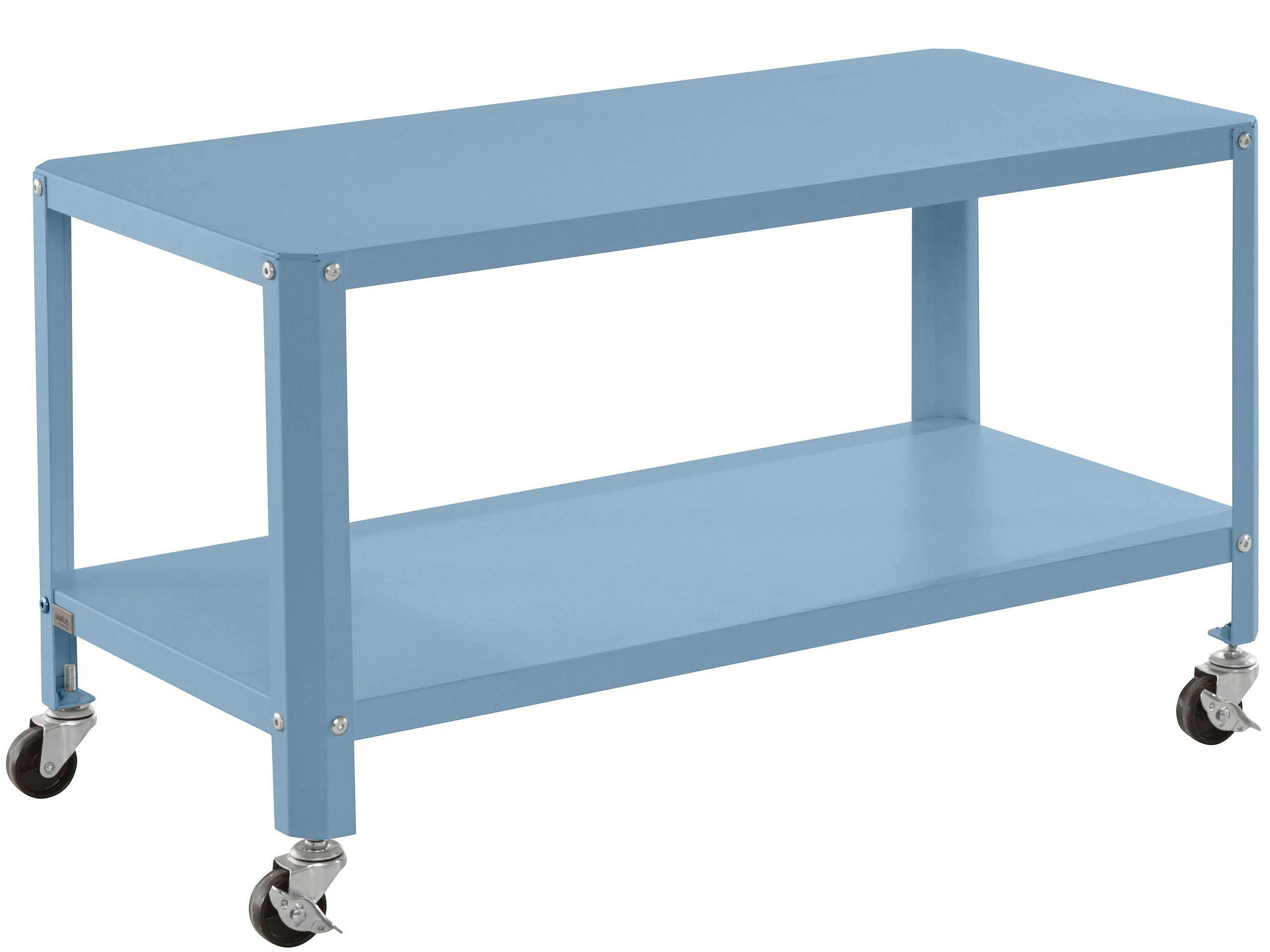 SAFARI - Table basse avec 1 étagère en métal pétrole