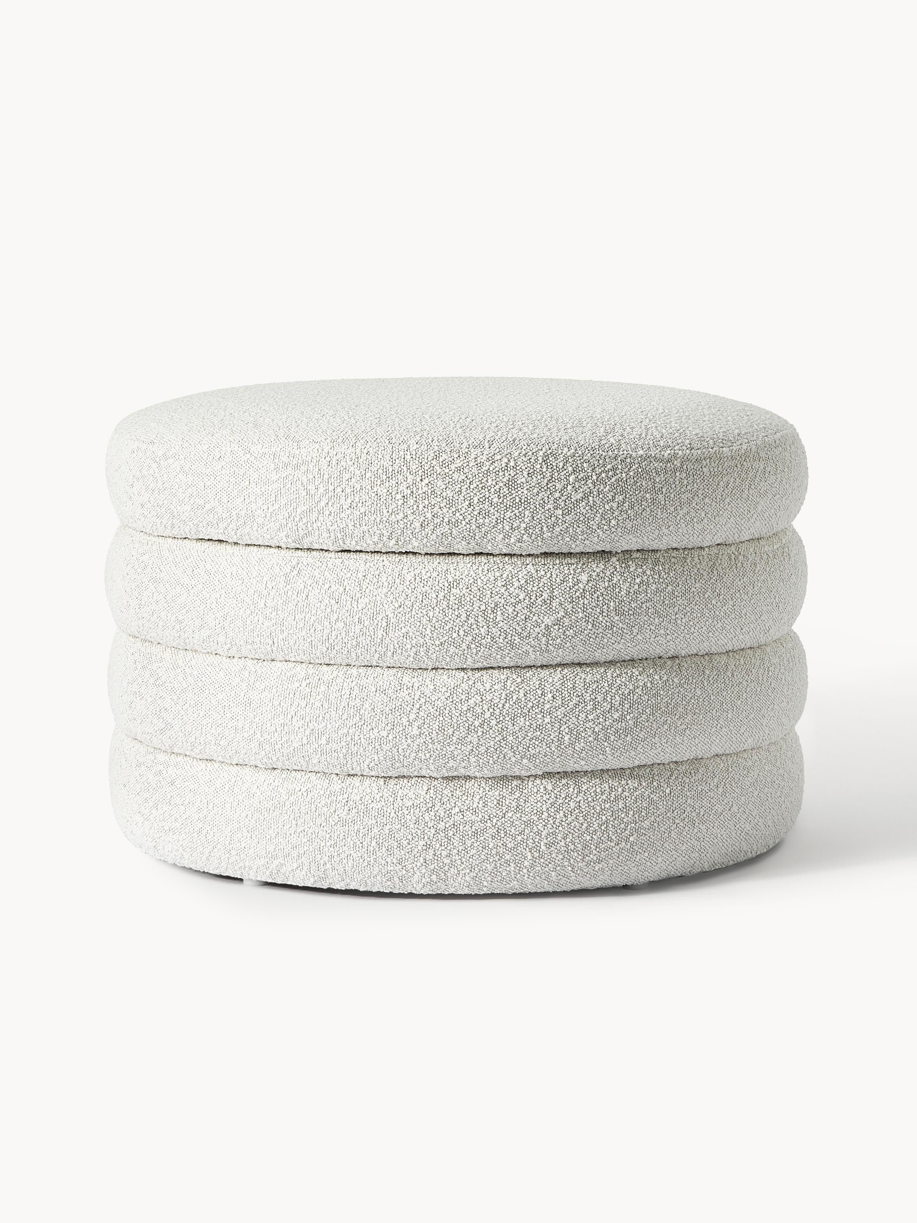 XL Bouclé-Polsterhocker Alto mit Stauraum