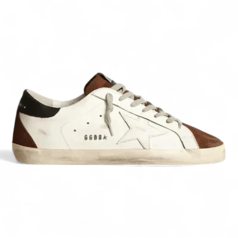 The two-tone white and brown Super-Star sneakers