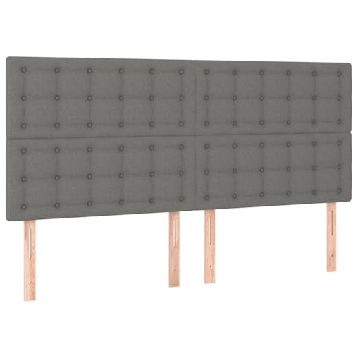 NNEVL LED Headboard Dark Grey 160x5x118/128 cm Fabric